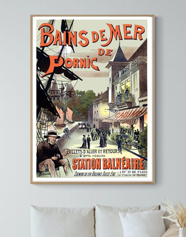 Affiche vintage du Grand Prix Reims ACF 1954, course automobile historique en France.