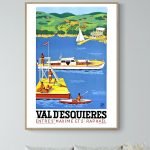 Affiche vintage du Carnaval de Nice 1975 avec bateaux et paysages colorés.