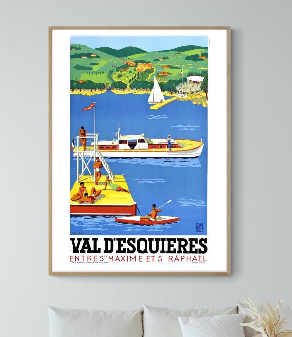 Affiche vintage du Carnaval de Nice 1975 avec bateaux et paysages colorés.