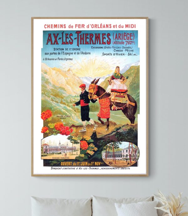 Affiche vintage du Grand Prix Reims ACF de 1954, illustrant la course automobile historique en Franc.