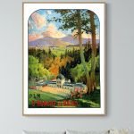 Affiche vintage représentant le téléphérique de Serre Chevalier à Briançon.