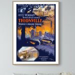 Affiche vintage du téléphérique de Serre Chevalier à Briançon, illustrant le transport en montagne.