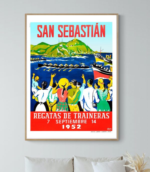 Affiche vintage du Grand Prix Reims ACF de 1954, illustrant la course automobile historique.