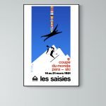 Affiche vintage de ski pour la Coupe du Monde 1981.