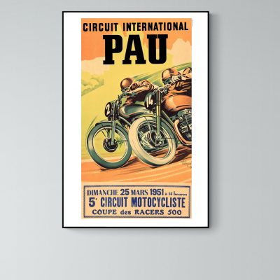 Affiche Circuit International Pau 1951