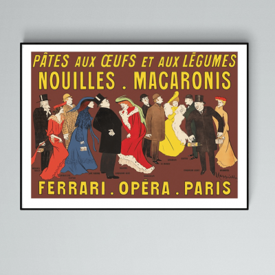 Affiche Pâtes aux Oeufs et aux Légumes, Nouilles, Macaronis
