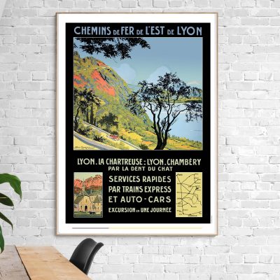 Affiche Lyon, la Chartreuse, Chambery par la Dent du Chat