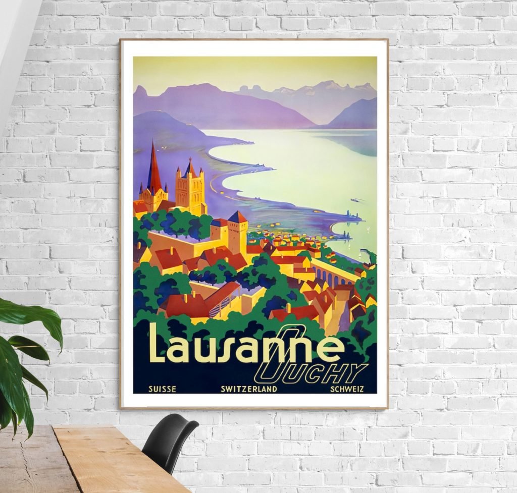 Poster Vintage Suisse Française Carte - 50x70 Cm Haute Qualité - Neuf