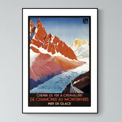 Affiche Alpes Chamonix Mer Glace