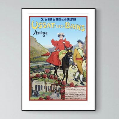 Affiche Pyrenees Ussat les bains
