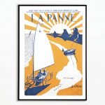 Affiche vintage d'Ostende en Belgique, illustrant la côte et la mer du Nord avec un style rétro.