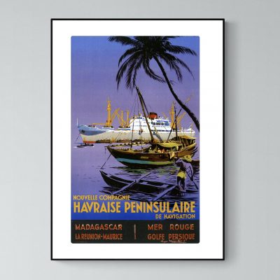 Affiche Bateau   Paquebot Havraise Péninsulaire