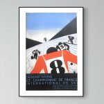 Affiche vintage de ski dans les Pyrénées, promotion du Championnat de France 1984.