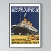 Affiche Bateau   Paquebot Sud Atlantique Bordeaux