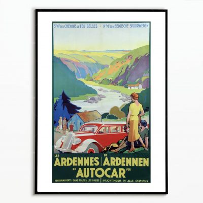 Affiche Belgique Ardennes autocar