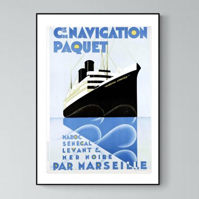 Affiche Bateau   Paquebot Paquet