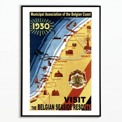 Affiche Belgique Plages 1930