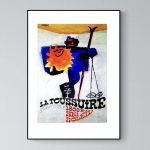 Affiche vintage représentant un paysage de Revard à Aix-les-Bains, avec un style artistique coloré e.
