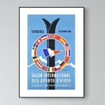 Affiche vintage pour l'événement sportif d'hiver à Aix les Bains Revard.