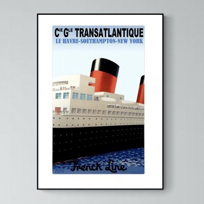 Affiche Bateau   Paquebot Compagnie Generale Transatlantique