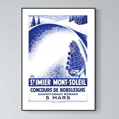 Affiche Alpes Mont Soleil Saint Imier Bobsleigh
