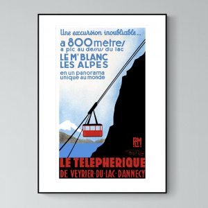 Affiche Alpes Annecy Téléphérique Veyrier