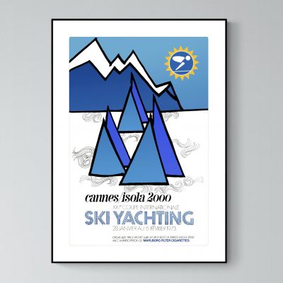 Affiche Alpes Cannes Isola 2000 Ski Yachting