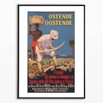 Affiche vintage Ostende pour la foire annuelle en 1924.
