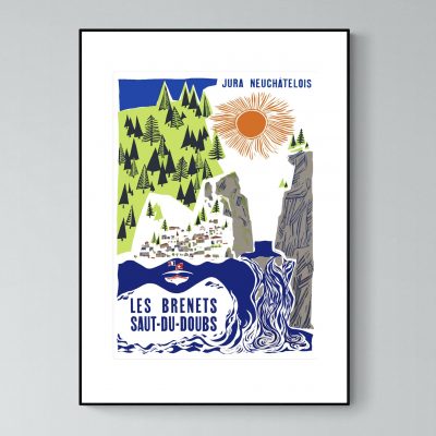 Affiche Alpes Les Brenets Saut du Doubs