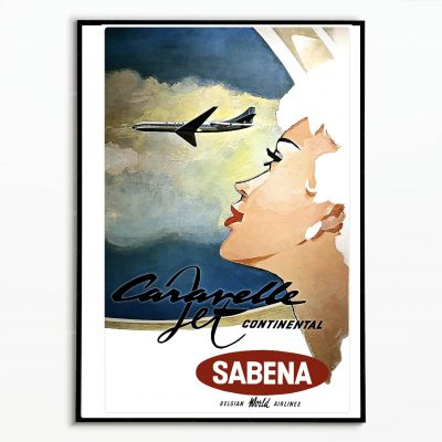 Affiche Belgique Sabena Caravelle
