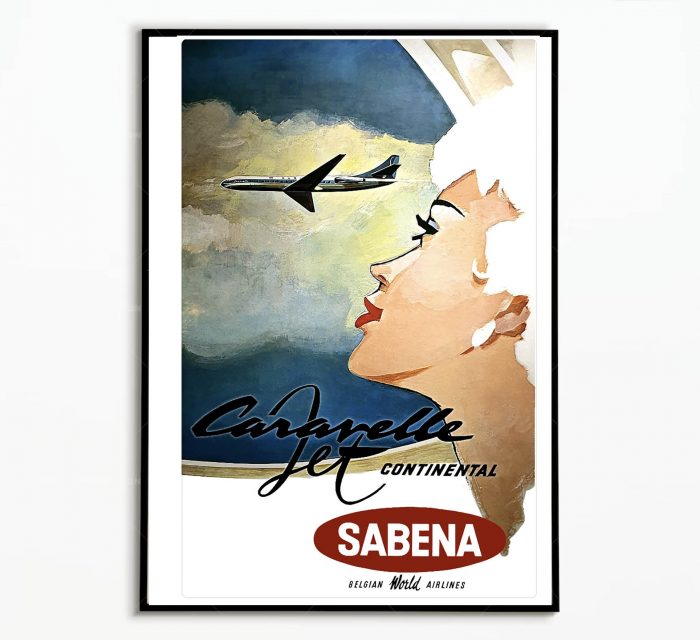 Affiche Belgique Sabena Caravelle