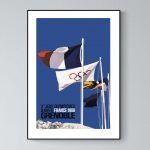 Affiche vintage des Jeux Olympiques d'hiver 1968 à Grenoble.