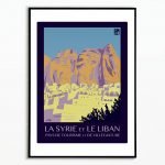 Affiche vintage Liban et Syrie, paysages colorés et typiques, décoration murale pour collection ou d.