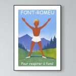 Affiche vintage pour respirer à fond dans les Pyrénées.