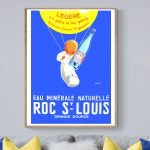 Affiche vintage Billecart champagne, design rétro avec bouteille et enfant, style nostalgique.