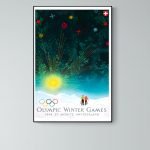 Affiche vintage des Jeux Olympiques d'hiver 1948 à Saint-Moritz, Suisse.