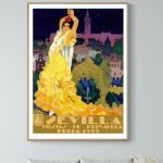 Affiche vintage Absinthe Bourgeois, style artistique coloré, représentant une danseuse flamenco dans.