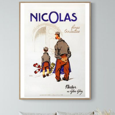Affiche Vin Nicolas - Nectar et Glouglou