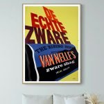 Affiche vintage Van Nelle's De Echte Zware Shag, affiche publicitaire rétro colorée.