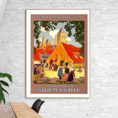 Affiche vintage Orangina avec design rétro et couleurs vives.