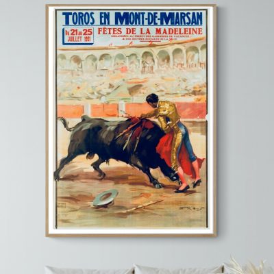 Affiche Corrida - Toros Mont de Marsan - Fêtes Madeleine - 1951