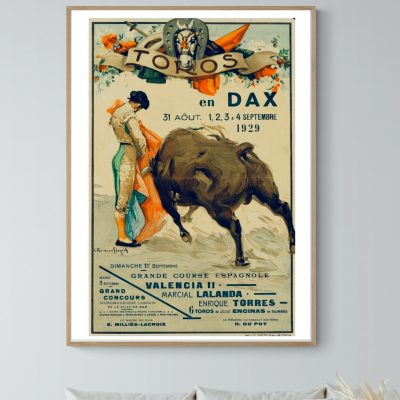 Affiche Corrida - Toros Dax - 1929