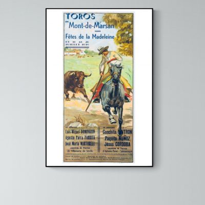 Affiche Corrida - Toros Mont de Marsan - Fêtes Madeleine 1949