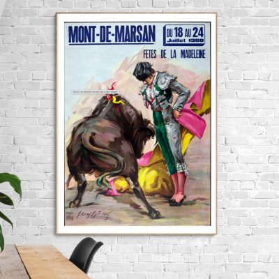 Affiche Corrida - Toros Mont de Marsan - Fêtes Madeleine - 1980
