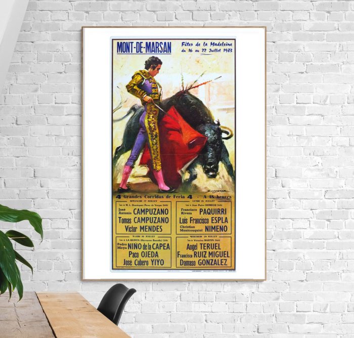 Affiche Corrida - Toros Mont de Marsan - Fêtes Madeleine - 1983