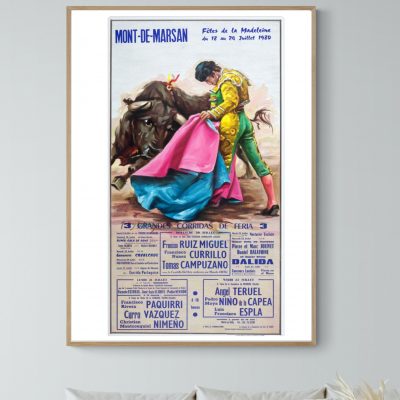 Affiche Corrida - Toros Mont de Marsan - Fêtes Madeleine - 1980