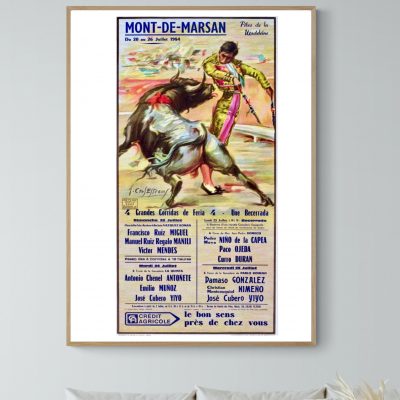 Affiche Corrida - Toros Mont de Marsan - Fêtes Madeleine - 1984