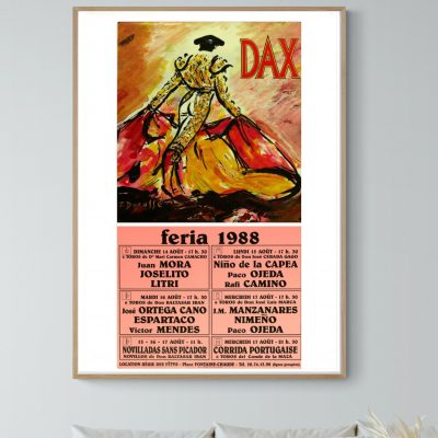 Affiche Corrida - Toros Dax - Feria - 1988