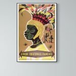 Affiche vintage de Biskra, reine des Zibans, illustrant l’Afrique équatoriale française.