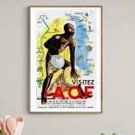 Affiche vintage de Biskra, Reine des Zibans, illustrant la culture locale.